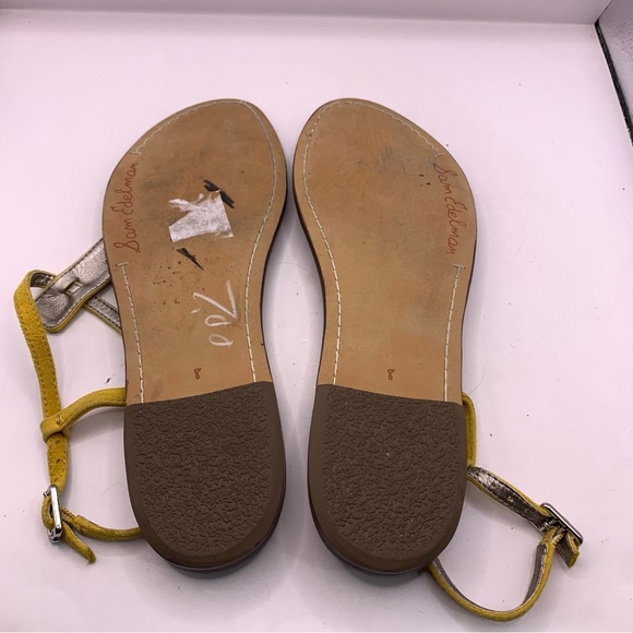 Sam Edelman Gigi Yellow Thong T Strap Flat Sandal Women 8M F12 - Picture 7 of 7